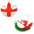 SNS Components CountryPlushies Country Ball Wales England Welsh English Flag Cuddly Meme Ball Gift Keyring Pack of 2