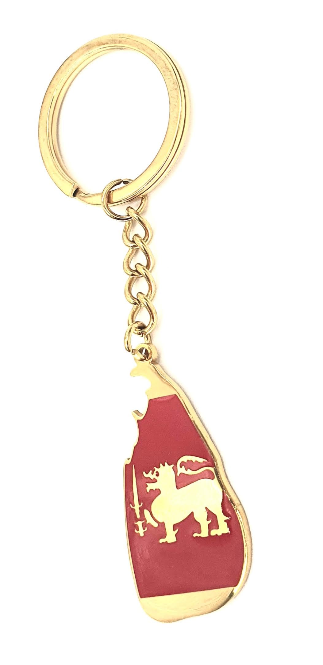 SNS Components Sri Lanka Map Outline Gold Country Flag Key Ring Chain Metal Enamel Keyring