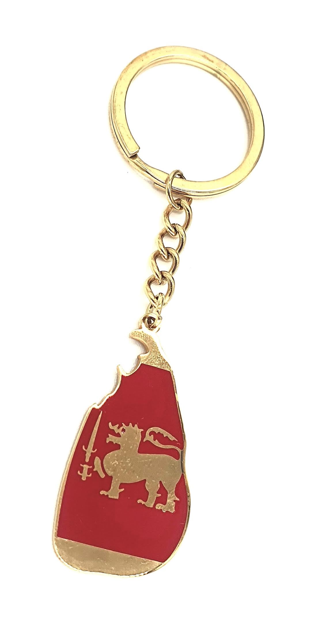 SNS Components Sri Lanka Map Outline Gold Country Flag Key Ring Chain Metal Enamel Keyring