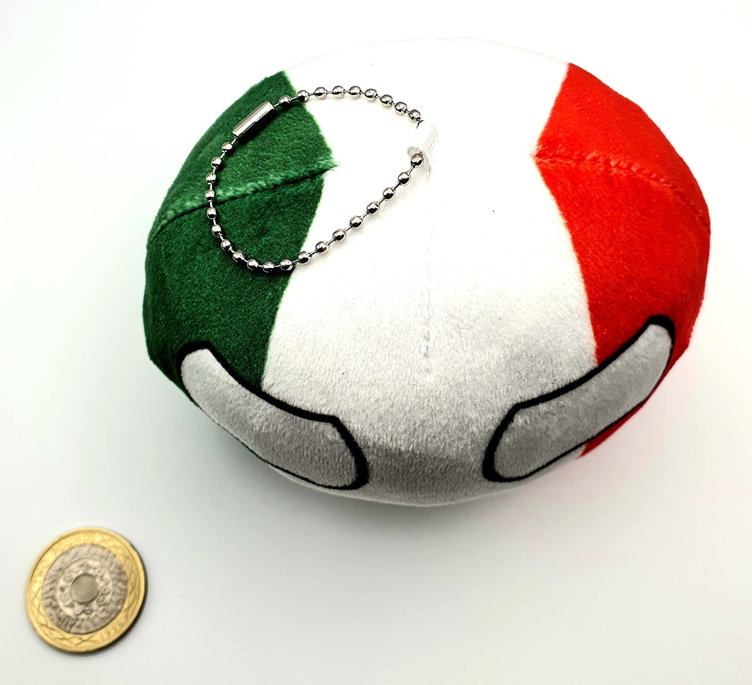 SNS Components 10cm Italy Italian Flag Cuddly Meme Ball Toy Gift - Multicolour - Flag Pin