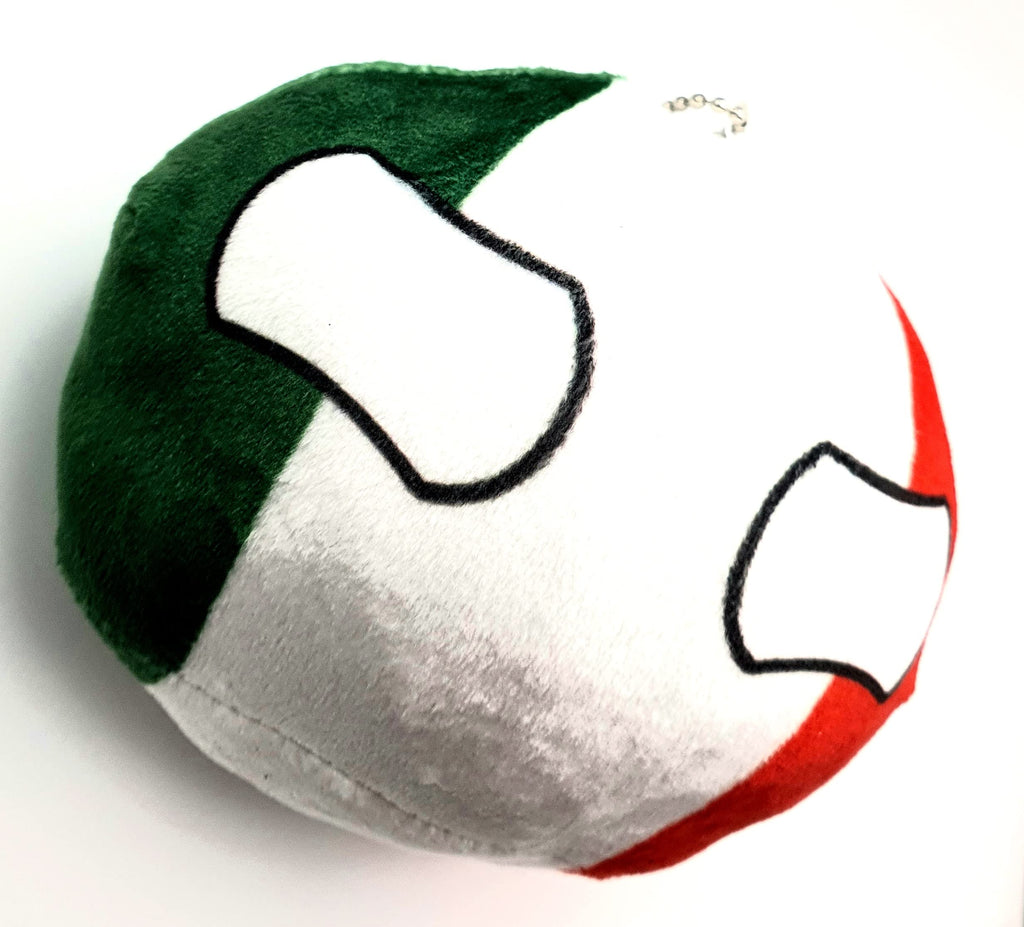 SNS Components 10cm Italy Italian Flag Cuddly Meme Ball Toy Gift - Multicolour - Flag Pin