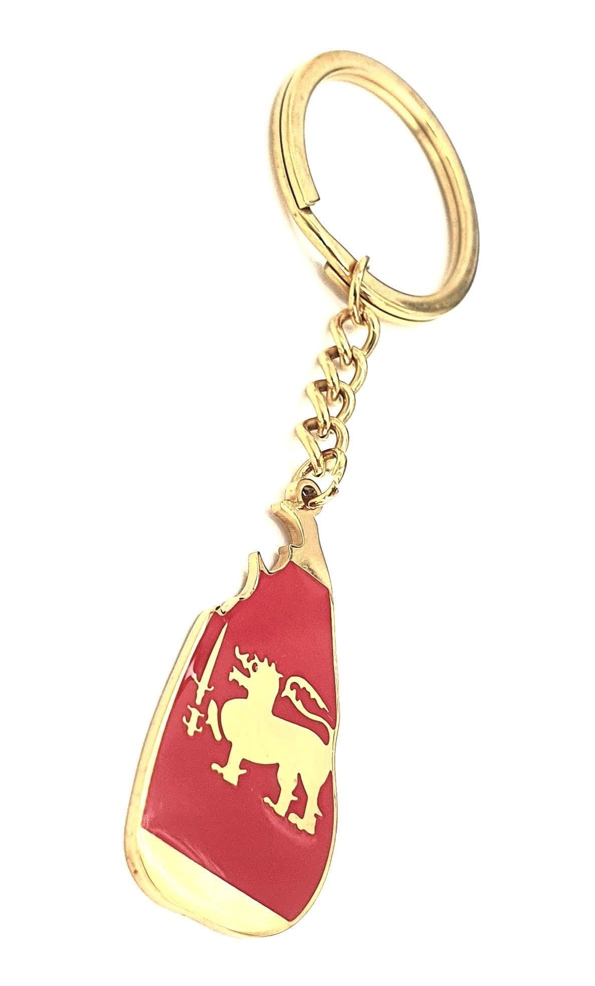 SNS Components Sri Lanka Map Outline Gold Country Flag Key Ring Chain Metal Enamel Keyring