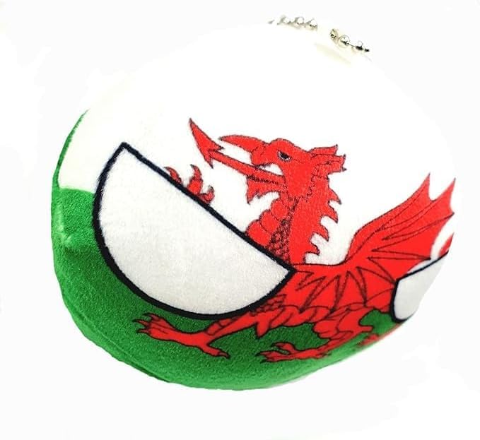 SNS Components CountryPlushies Country Ball Wales England Welsh English Flag Cuddly Meme Ball Gift Keyring Pack of 2