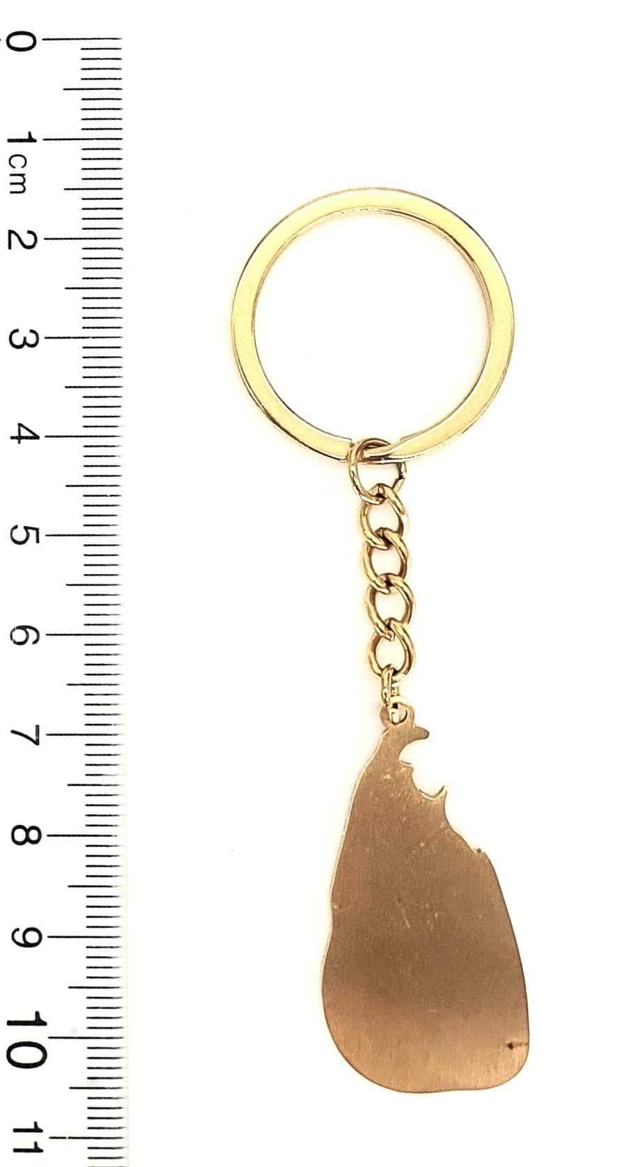 SNS Components Sri Lanka Map Outline Gold Country Flag Key Ring Chain Metal Enamel Keyring