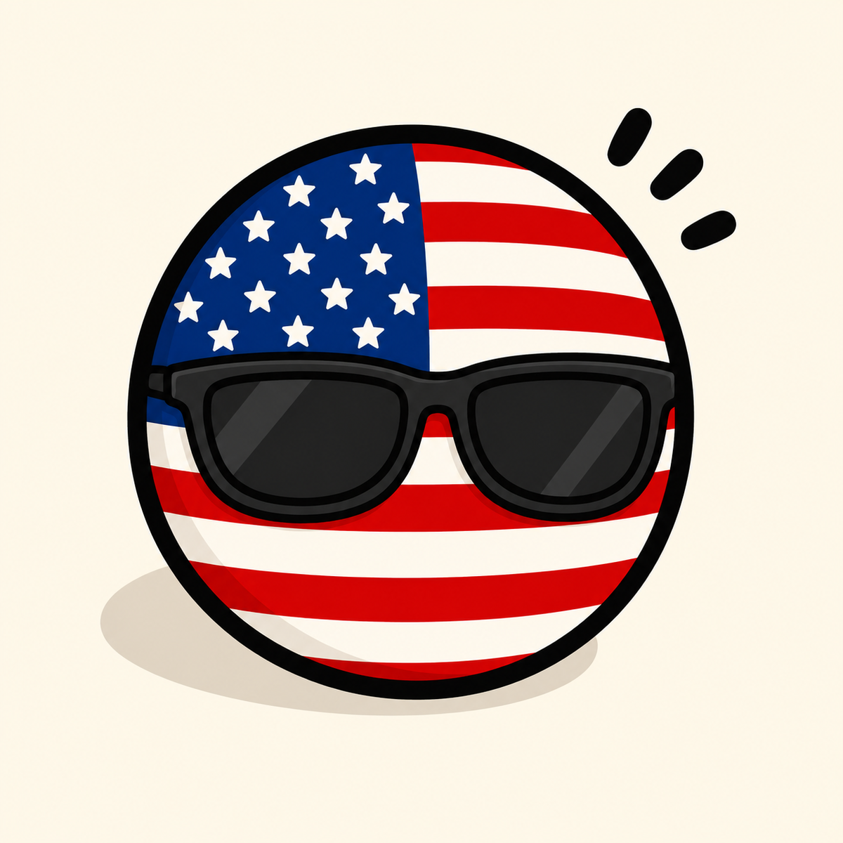 USA United States of America Country Ball 400g 12cm Sunglasses Country Plushie