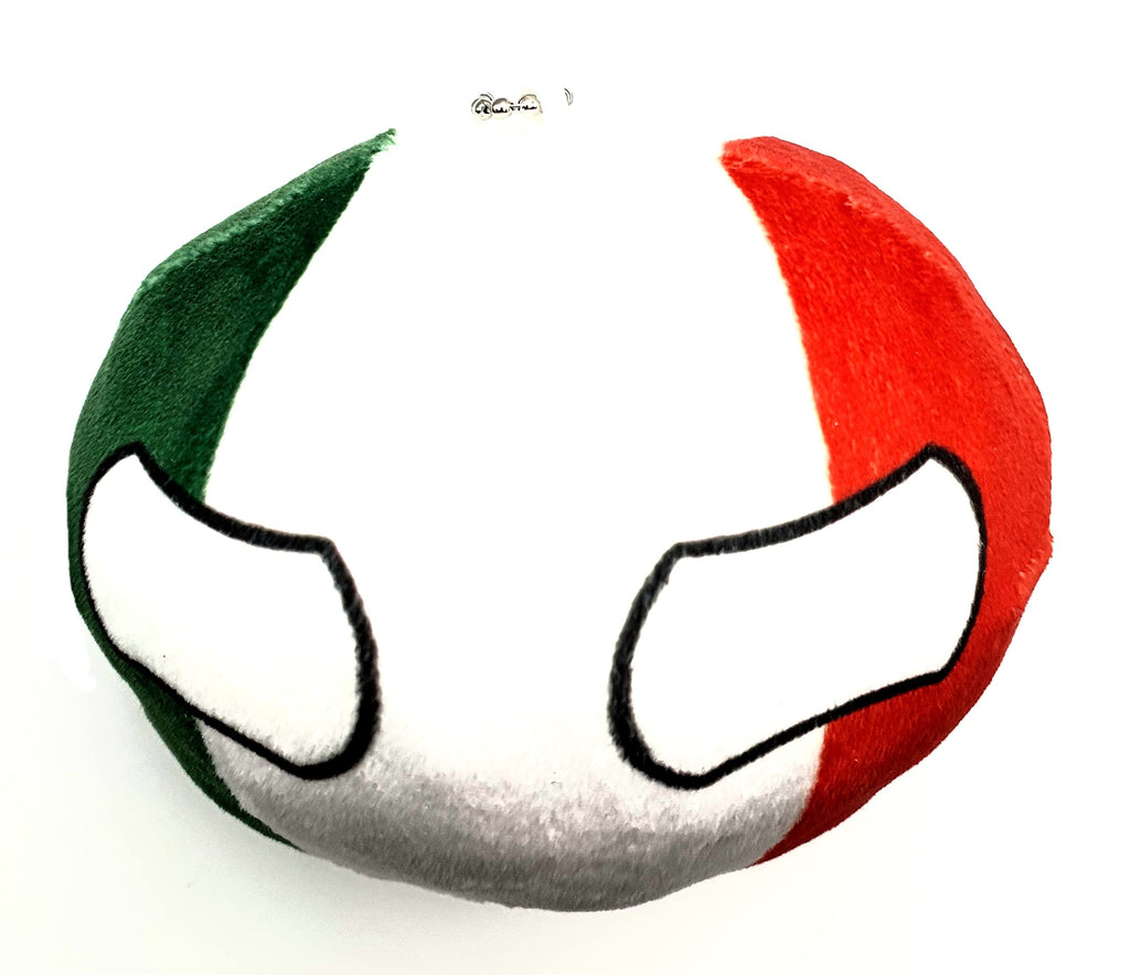 SNS Components 10cm Italy Italian Flag Cuddly Meme Ball Toy Gift - Multicolour - Flag Pin