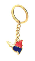SNS Components Saint Martin Sint Maarten Map Outline Caribbean Gold Country Flag Country Flag Key Ring Chain Metal Enamel Keyring
